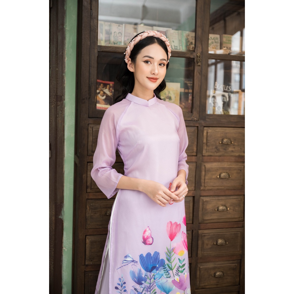 Áo dài nữ đẹp 🎀FREESHIP🎀 Áo dài voan thêu hoa sang trọng [ao dai nhung]