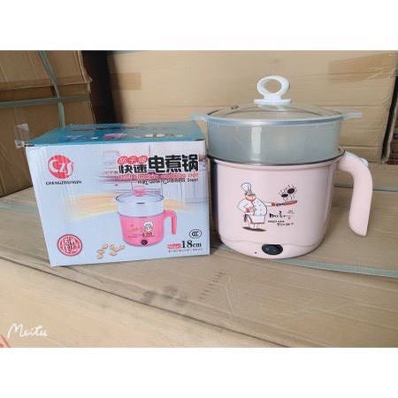 Ca nấu mì có lồng hấp 1.8L. - 18 cm - Giao màu ngẫu nhiên-HH164+