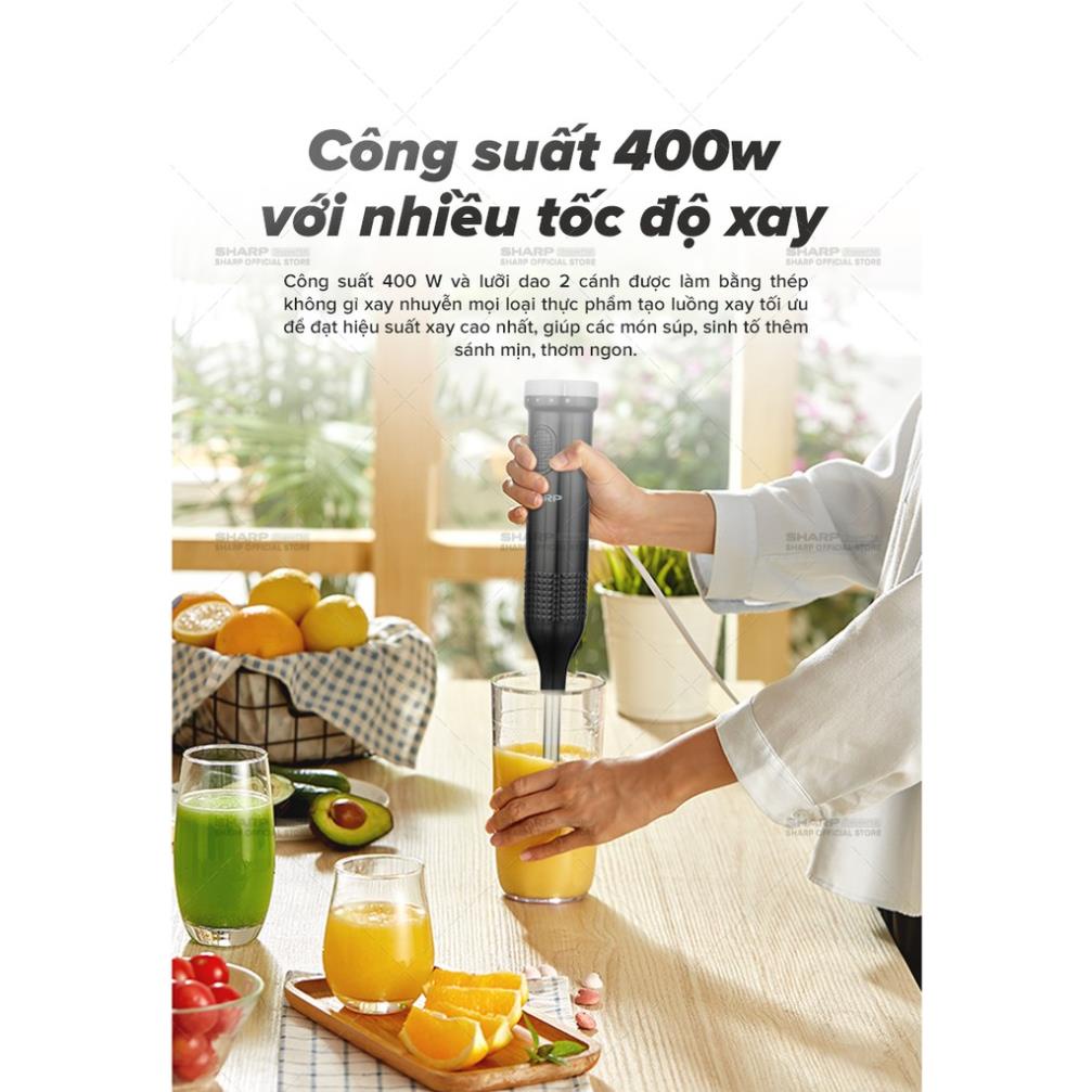 Máy xay sinh tố cầm tay Sharp EM-H074SV-BK 0.7 Lít - Bảo hành chính hãng