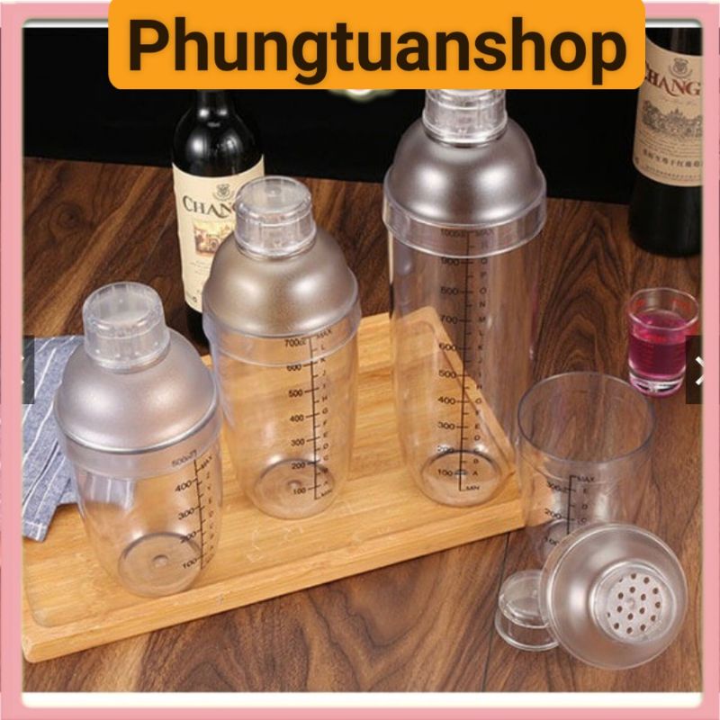 Bình Lắc Cocktail Shaker Nhựa Pha Chế Các Loại Nước Uống