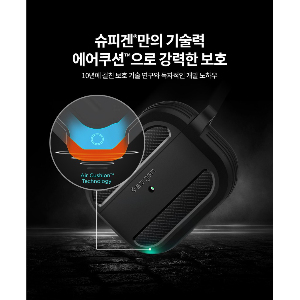 Hộp đựng - Vỏ ốp Airpods Pro 2 / Airpods Pro / Airpods 3 Spigen Rugged Armor - Hàng chính hãng