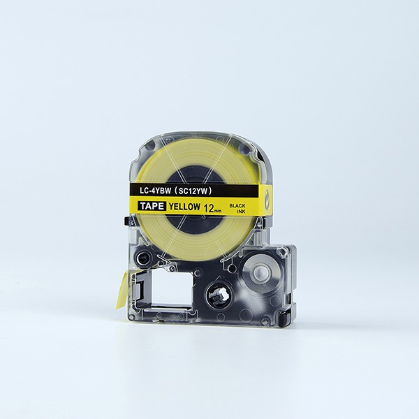 Nhãn in chữ đen nền vàng SC12YW / LC-4YBN (12mm) tương thích máy in nhãn Epson / KingJim Tepra (Yellow) | BigBuy360 - bigbuy360.vn