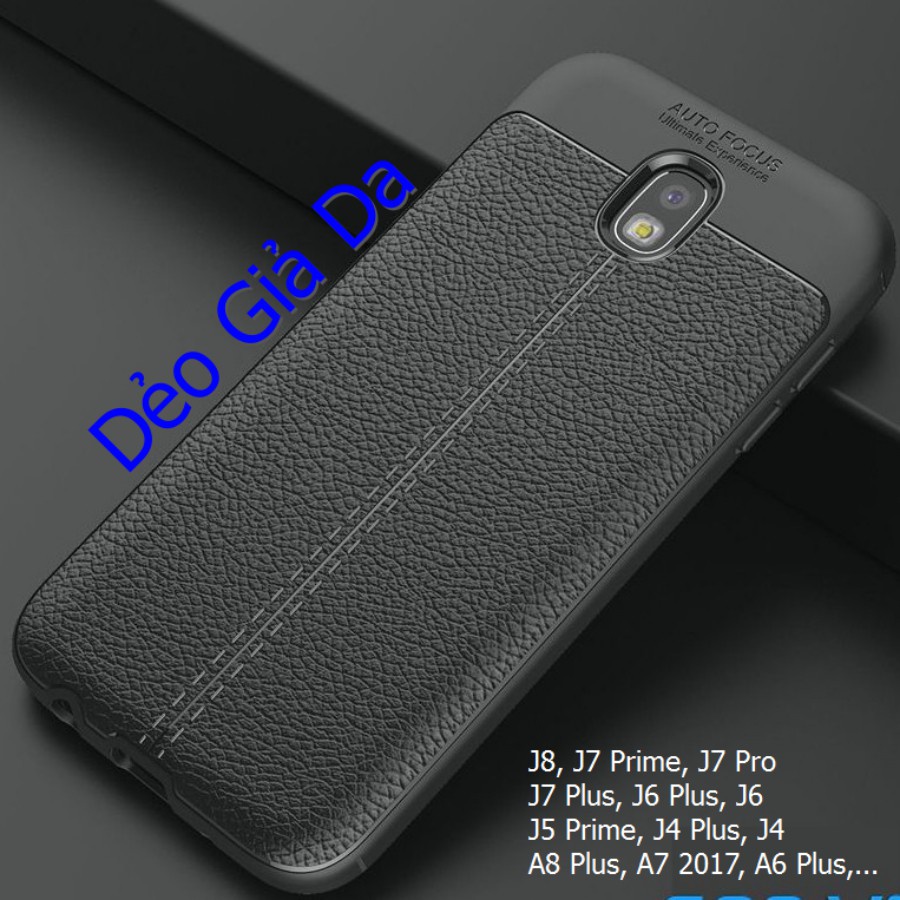 Ốp Lưng Da Màu Đen Samsung J8, J7 Pro - Prime - Plus, J6, J5, J4, J2, A8 Plus, A7 2017, A6 Plus