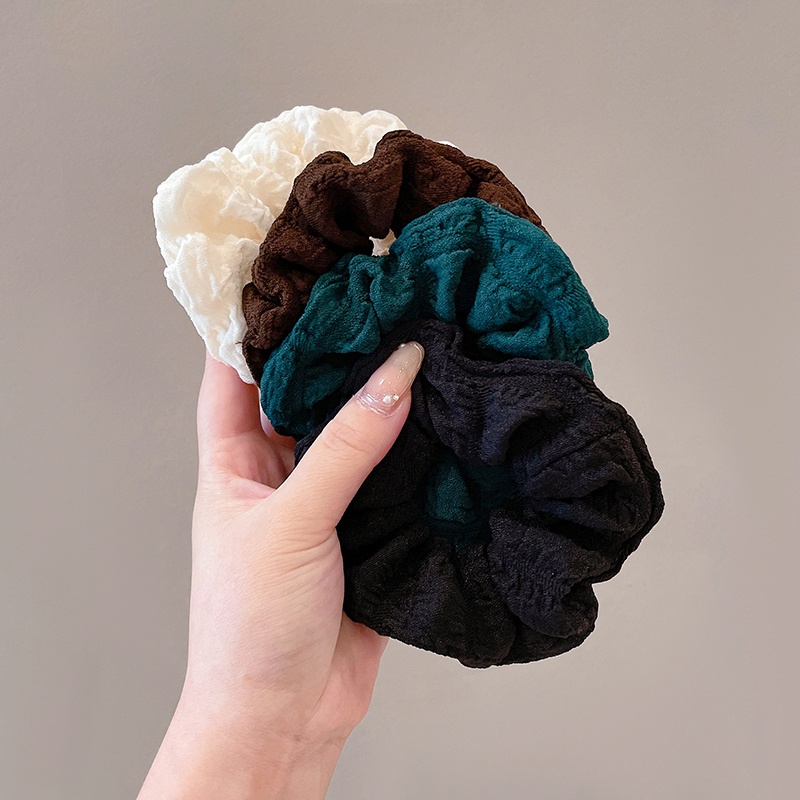 Dây Buộc Tóc Đuôi Ngựa Màu Đen Trơn Đơn Giản Phong Cách Hàn Quốc Cho Nữ