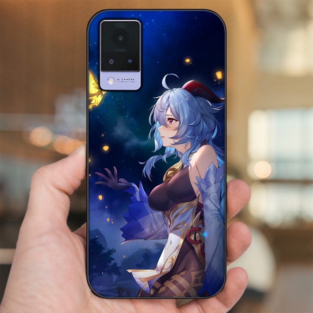 Ốp lưng Vivo V21 viền đen in hình Ganyu Genshin Impact