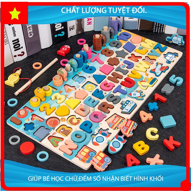 [Sale] Bảng Đồ Chơi Số Thông Minh 6 trong 1