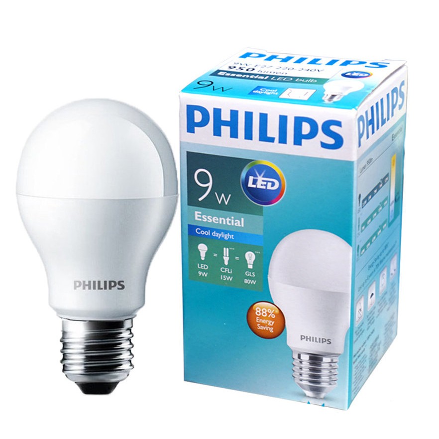 [Hàng Chính Hãng] Bóng đèn LED PHILIPS Essential ESS Bulb E27 A60, Bóng đèn tiết kiệm điện 5W-13W chất lượng sáng cao