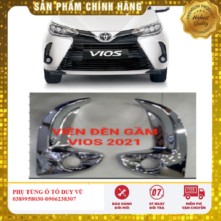 ốp mạ viền đèn gầm toyota vios đời 2021 giá bán 1 đôi