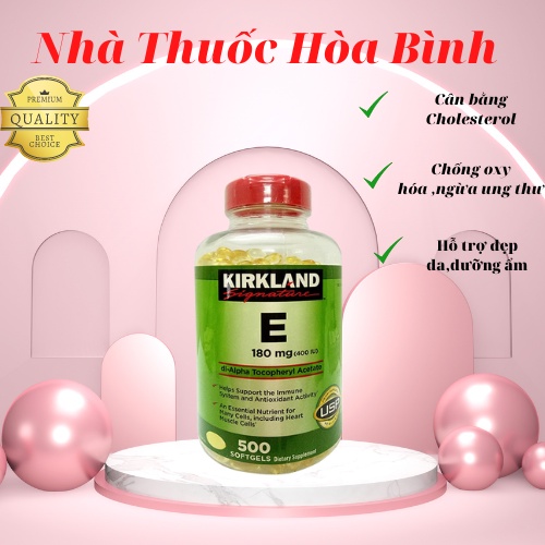 Viên Uống Vitamin E Hỗ Trợ Làm Đẹp Da Và Chống Lão Hoá Kirkland Vitamin E 400 I.U_Hàng Mới