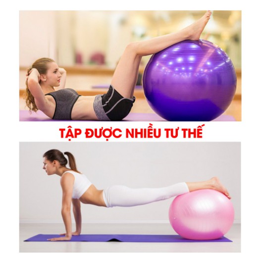 Bóng Tập Yoga Gym Cao Cấp 🌸 Bóng Yoga  55cm 65cm75cm Tăng Cường Dẻo Dai cho Mông Đùi Lưng