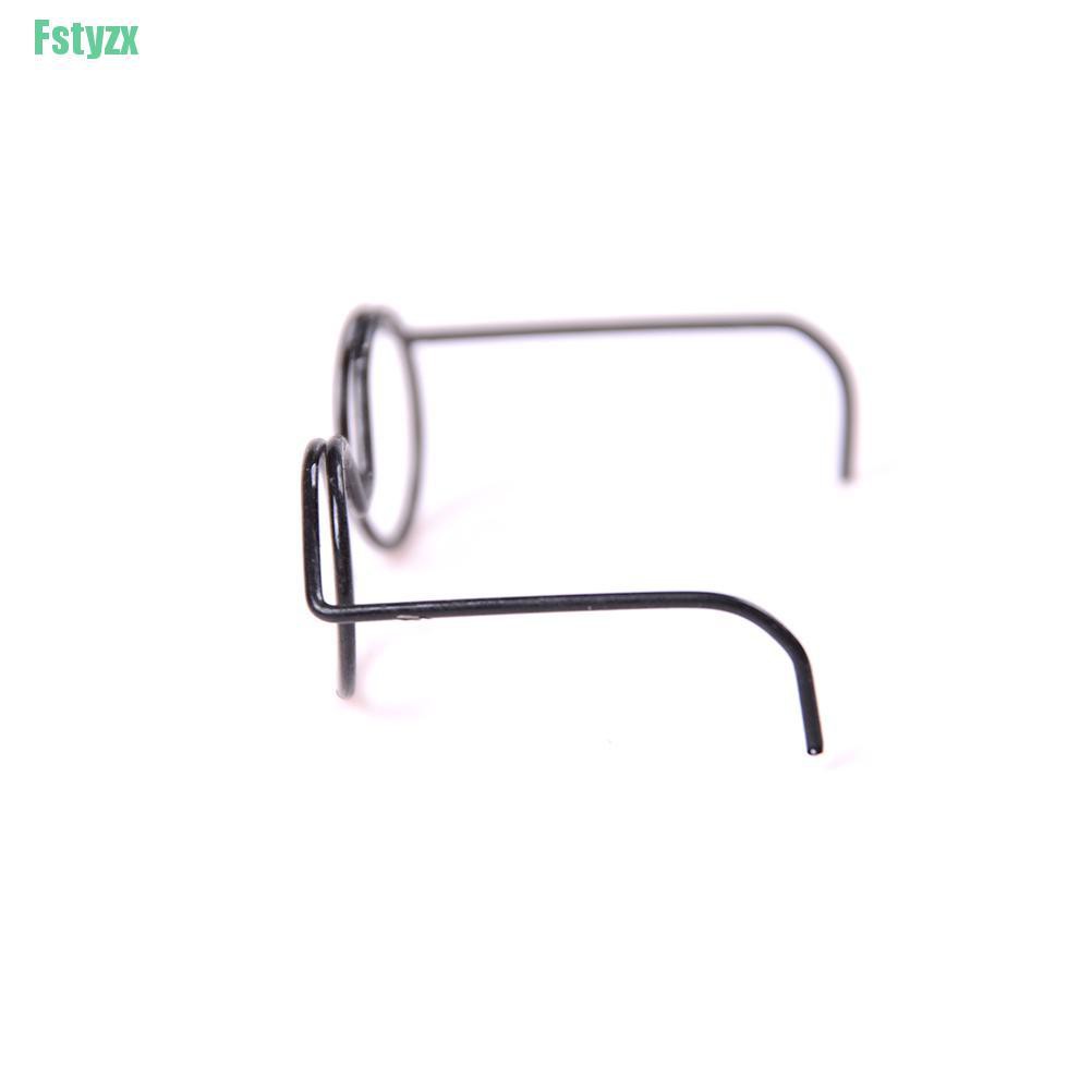 fstyzx 2PCS  Round Frame Lensless Retro cool doll glasses for 1/6 30cm BJD Doll