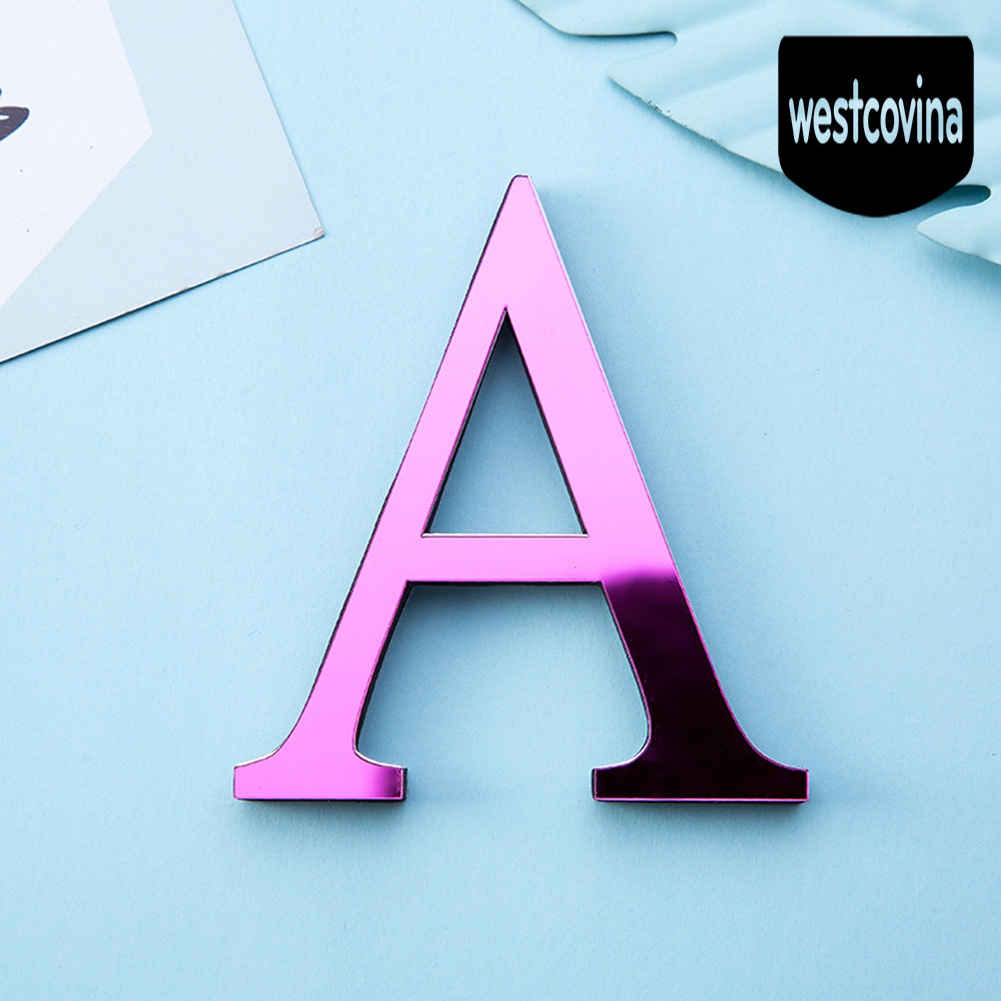 [Hot]☀ Decal dán tường Hình Chữ Cái Từ A Đến Z Bằng Acrylic Tráng Gương