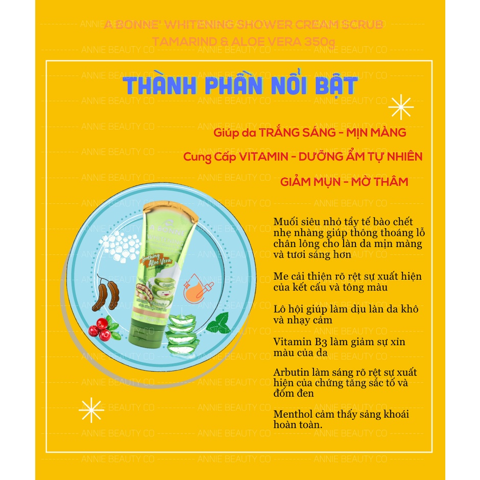 Sữa tắm Dưỡng Ẩm & Trắng Da A Bonné chiết xuất thiên nhiên - Nhập khẩu Thái Lan