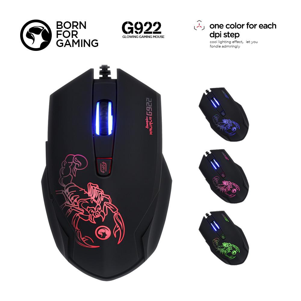 [Mã 267ELSALE hoàn 7% đơn 300K] Chuột game 6D cao cấp Marvo G922 Scorpion Led đa màu-DPI 4000