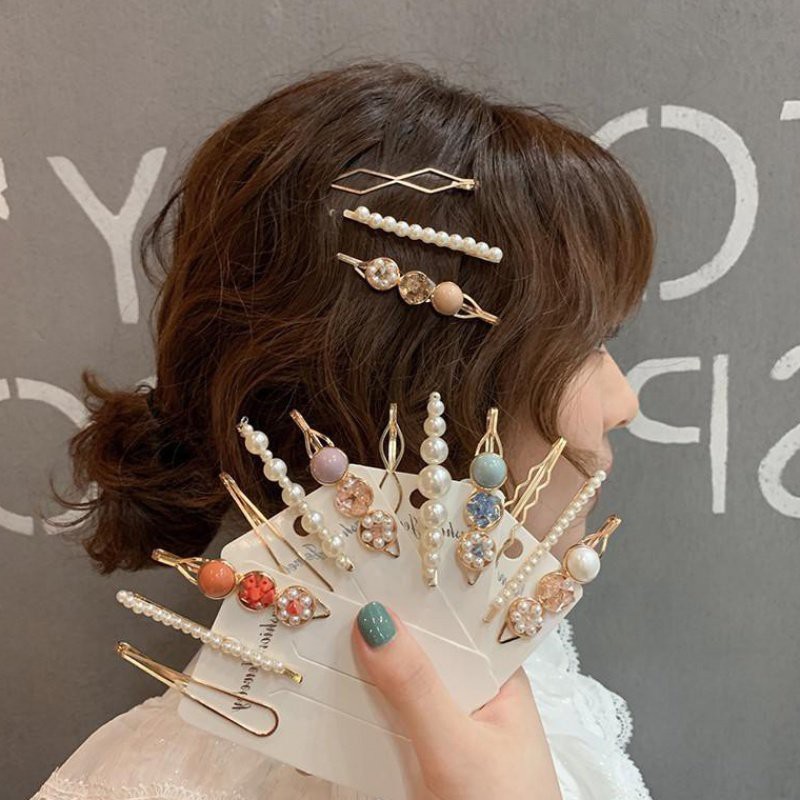 Kẹp Tóc B538 Đính Ngọc Trai Phong Cách Hàn Quốc