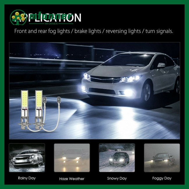 1 Cặp Đèn Led Cob H3 10w 12v Siêu Sáng Chống Nước Cách Nhiệt Cao Cấp Cho Xe Hơi