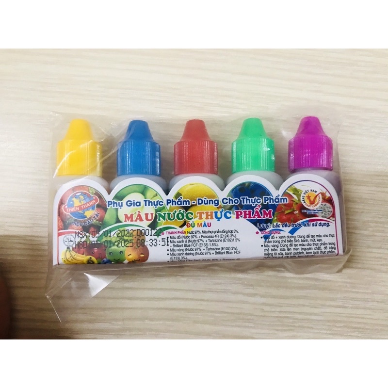 Màu thực phẩm thiên thành (1 bịch 50 lọ 10ml)