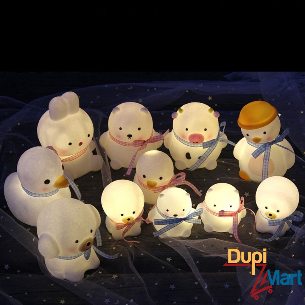 Đèn Ngủ Mini Gấu Tuyết Đeo Nơ Siêu Dễ Thương - Đèn Gấu Trang Trí Decor Nhà Cửa Phòng Ngủ - Món Quà Tặng Ý Nghĩa Cho Bé