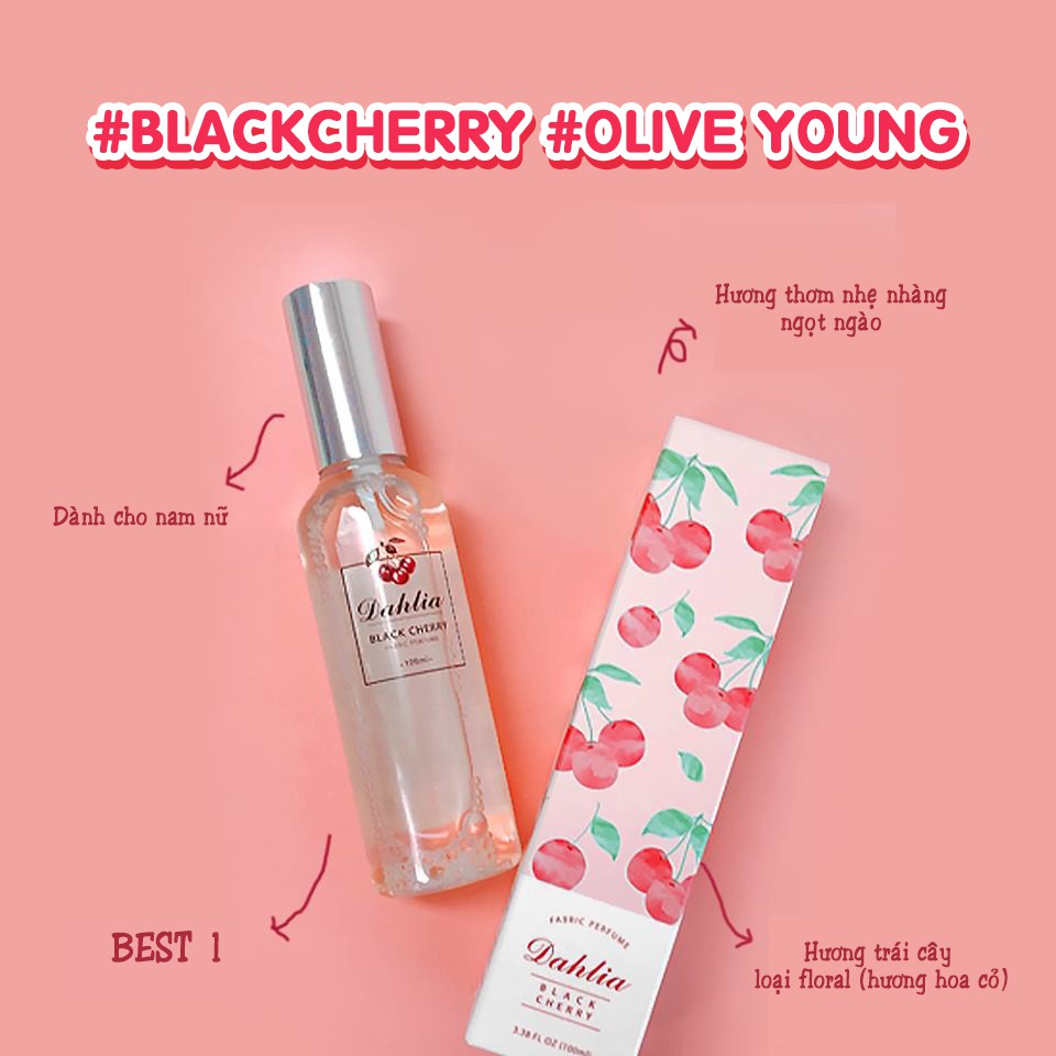 Nước hoa vải MyDahlia hương Black Cherry 100ml/Black Cherry Fabric Perfume