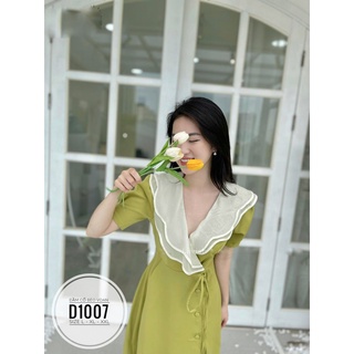 (60-90KG) MINSTORE Bigsize Đầm cổ bèo voan D1007