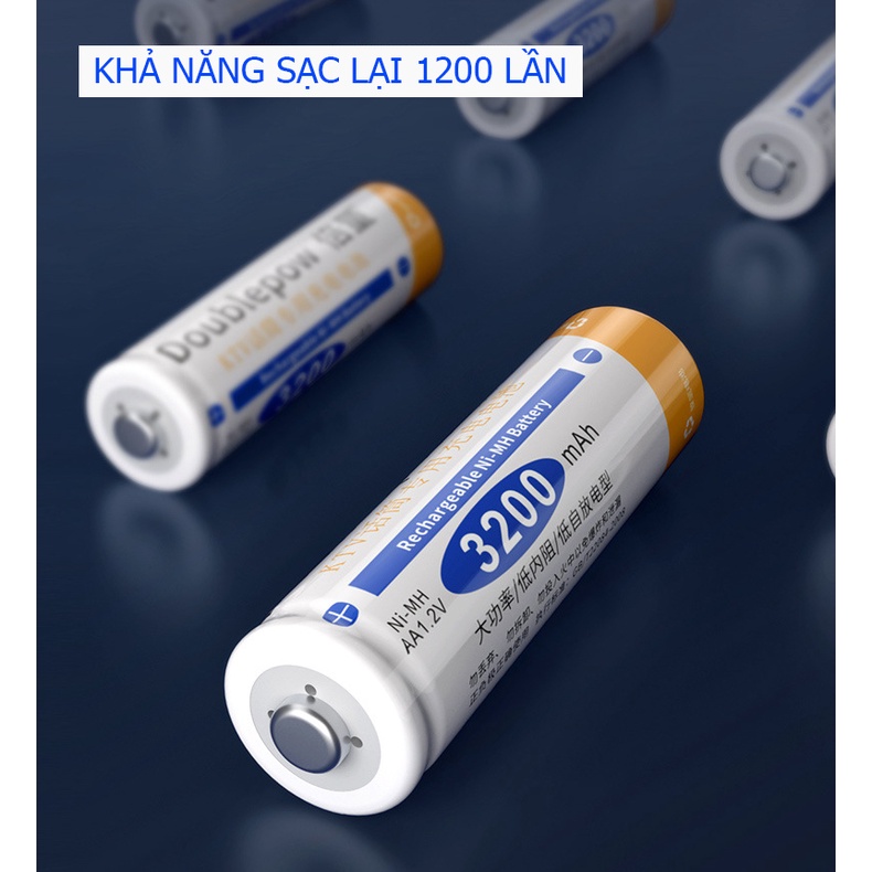 Bộ sạc pin tiểu AA AAA thông minh DP-K98B và pin sạc AA 3200mAh chính hãng Doublepow