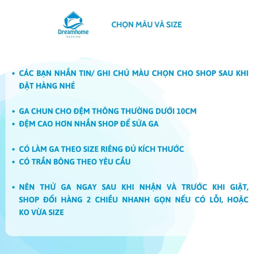 Bộ ga gối Cotton Poly nhập khẩu 3 món, ga chun bọc nệm đủ size Dreamhomebedding | BigBuy360 - bigbuy360.vn