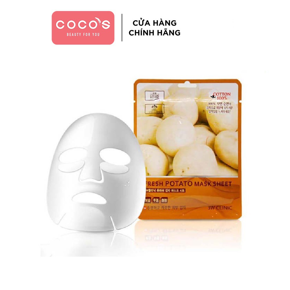 [Mã COSCOCOT4 -8% đơn 250K] Mặt Nạ Chiết Xuất Khoai Tây 3W Clinic Fresh Potato Mask Sheet 23ml