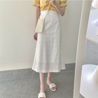 XJ-Chân Váy Lưng Cao Thêu Hoa Xinh Xắn Dành Cho Nữ