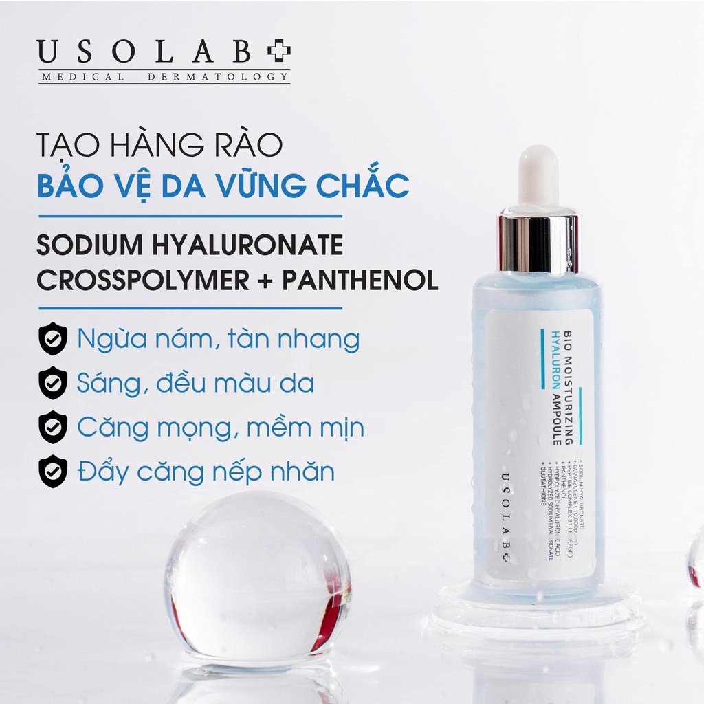 Tinh Chất Dưỡng Ẩm HA USOLAB BIO MOISTURIZING HYALURON AMPOULE 50ml