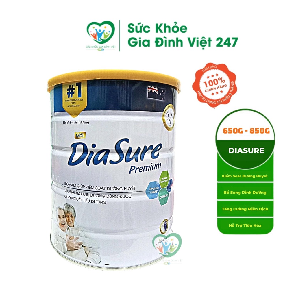 [DATE MỚI] Sữa DIASURE PREMIUM 650G - Dinh Dưỡng Cho Người Tiểu Đường - Mẫu Mới Nhất