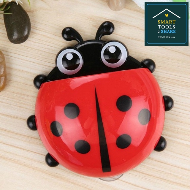 Kệ Đựng Bàn Chải, Kem Đánh Răng, Cọ Trang Điểm Hình Con Bọ Lady Bug Nhiều Màu Sắc