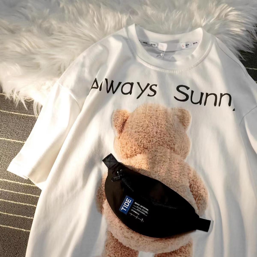 Áo Thun Tay Ngắn Dáng Rộng Có Túi Phong Cách Phương Tây Thời Trang Mùa Hè Hàng Mới 35% Túi Dây Kéo