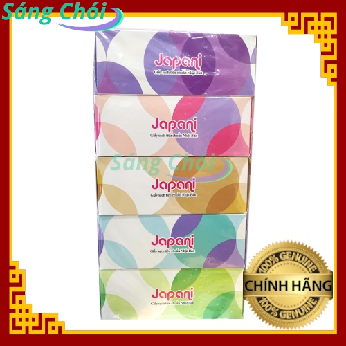 1 Lốc [5 Hộp x 180 Tờ x 13 gsm] Khăn Giấy Sạch Hộp Japani Silk180 2 Lớp 190 x 200mm - Tissue Paper - Paper World JPS180