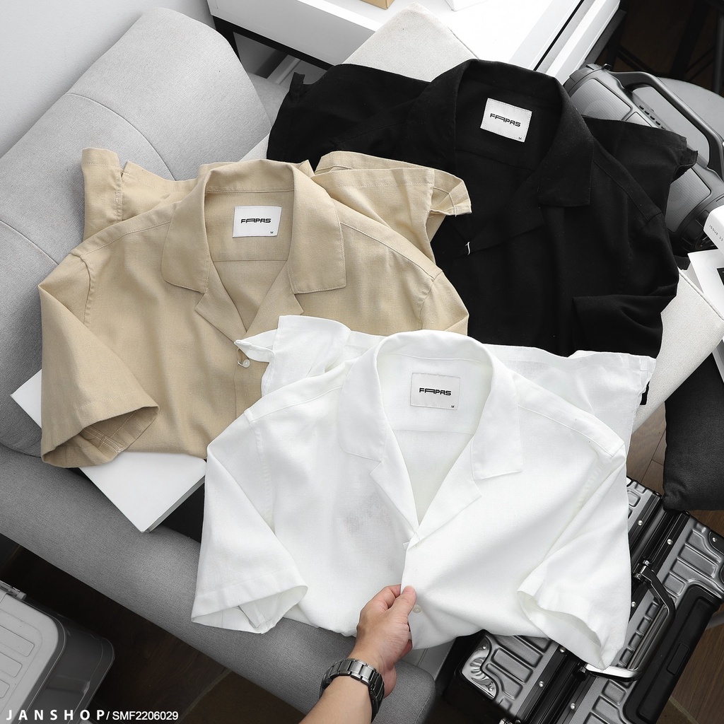 Sơmi Cuban Chất Liệu Vải Linen Mềm Luôn Là Lựa Chọn Hàng Đầu Trong Mùa Nóng, Item Trơn, Bảng Màu Trung Tính Dễ Phối
