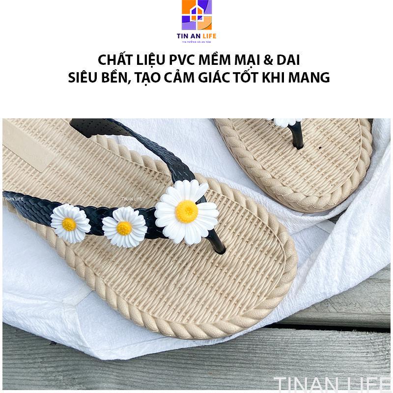 Dép Nữ Xỏ Ngón Hoa Cúc Êm Chân, Đi Biển, Mang Trong Nhà, Bám Sàn Không Trơn Trượt