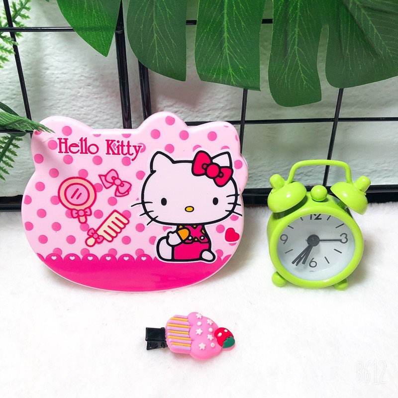 Gương mini kèm lược đầu mèo kitty