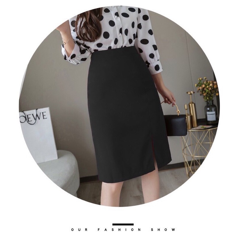 CV2 - Chân váy umi xẻ trước Caria | BigBuy360 - bigbuy360.vn