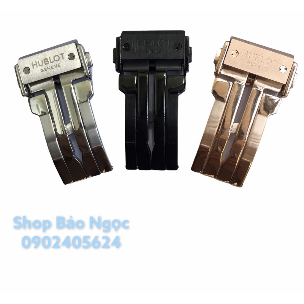 GIÁ ĐỘC NHẤT Khóa dây đồng hồ hublot nam nữ ,màu trắng, vàng hồng, đen đủ size 18-20-22 khóa kim loại cao cấp (KHBL) - H