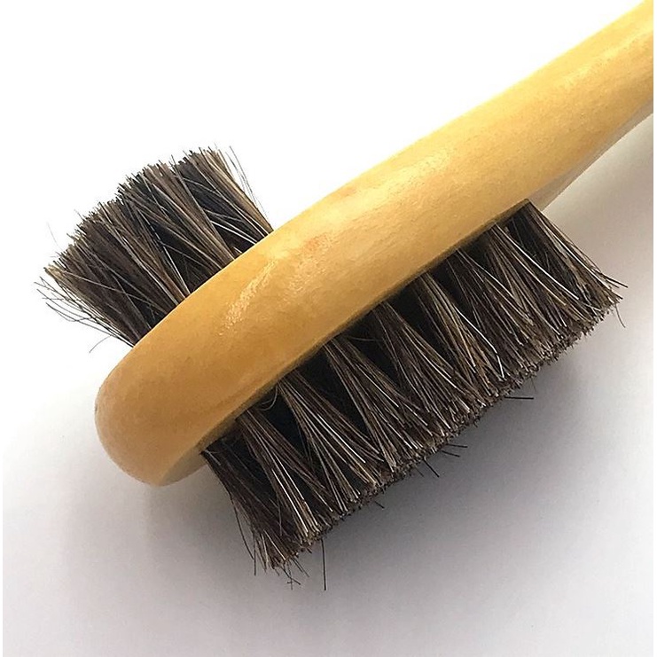 Bàn chải lông ngựa vệ sinh giày, đồ da 2 đầu