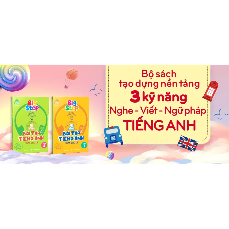 Sách Big step - con làm nhanh bài tập tiếng Anh theo chủ đề step 2