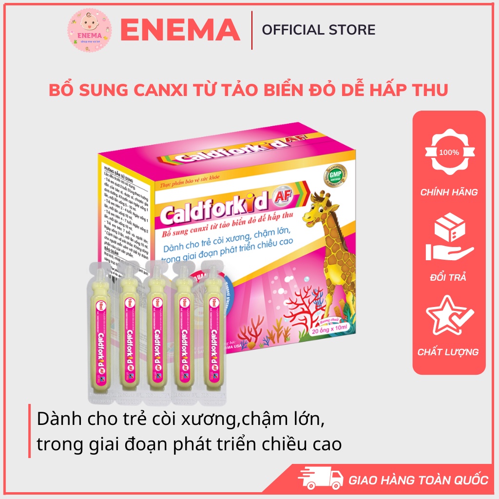 Bổ sung Canxi hữu cơ từ tảo biển đỏ Caldforkid AF giúp bé phát triển xương,răng và chiều cao cho bé Hộp 20 ống x 10 ml