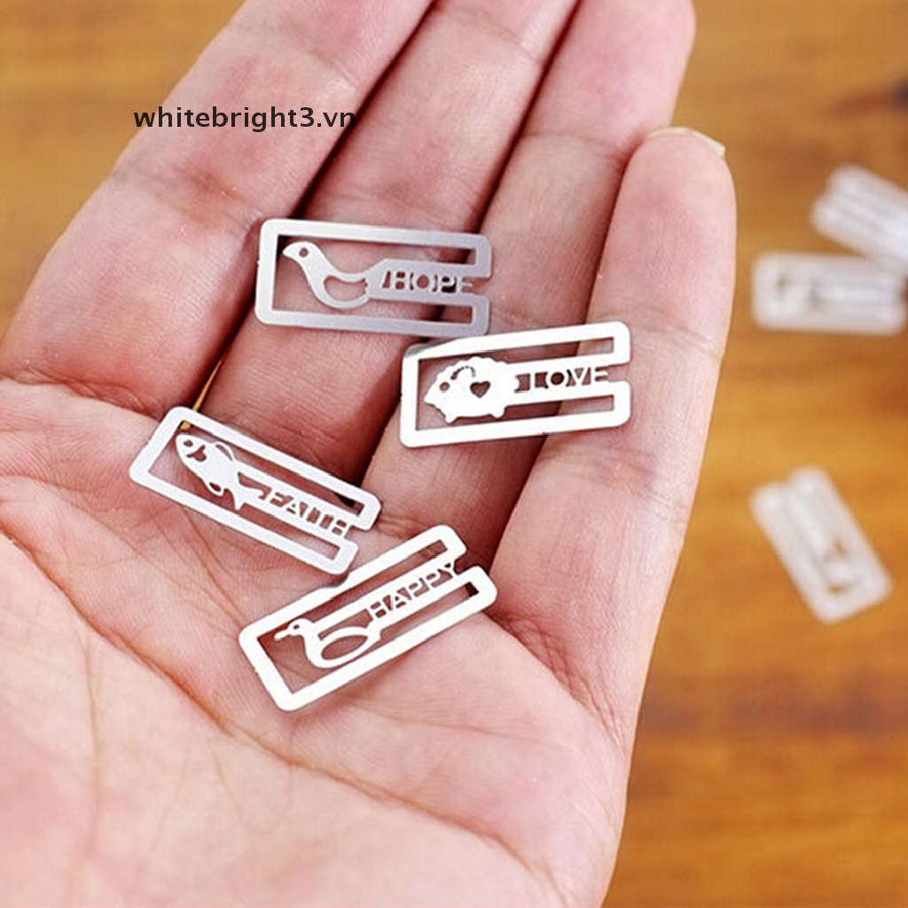 % Bady &amp; toy% 20 Bookmark Mini Bằng Kim Loại Kẹp Sách Trường Học / Văn Phòng Kèm Hộp Đựng Dễ Thương LSUS
