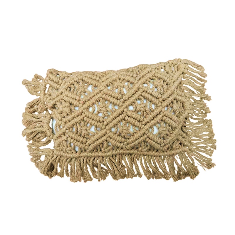 Gối Cotton Dệt Tay Phối Tua Rua Dùng Làm Phụ Kiện Chụp Ảnh Cho Bé Sơ Sinh