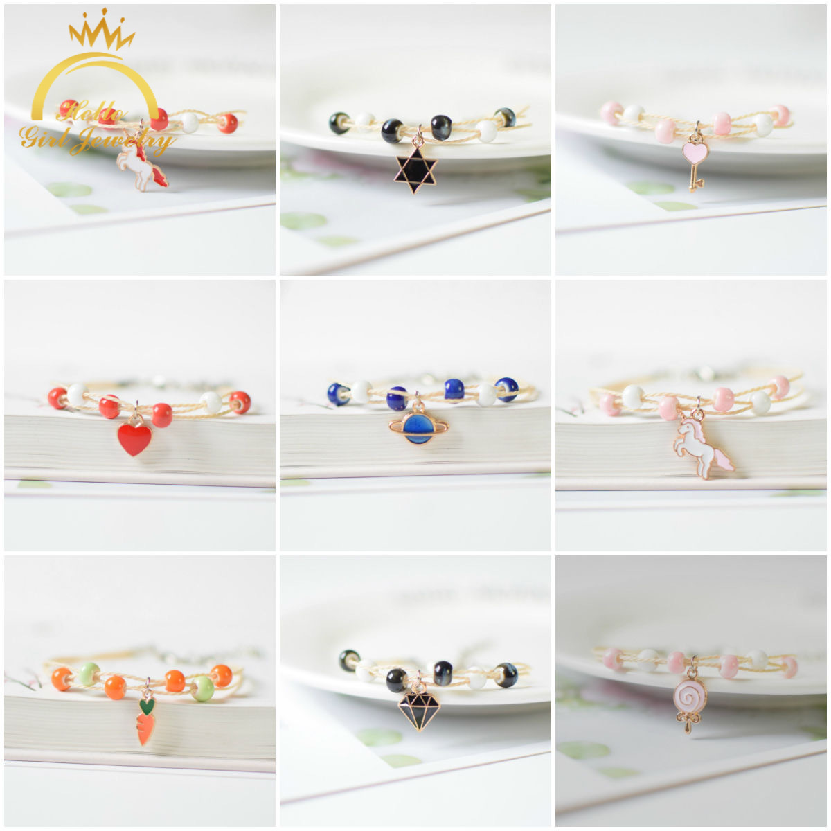 [Mã FAMAYFA giảm 10K đơn 50K] Unicorn Pendants Bracelet for Couple Friends Hand Jewelry Simple Sweet Bracelets | BigBuy360 - bigbuy360.vn