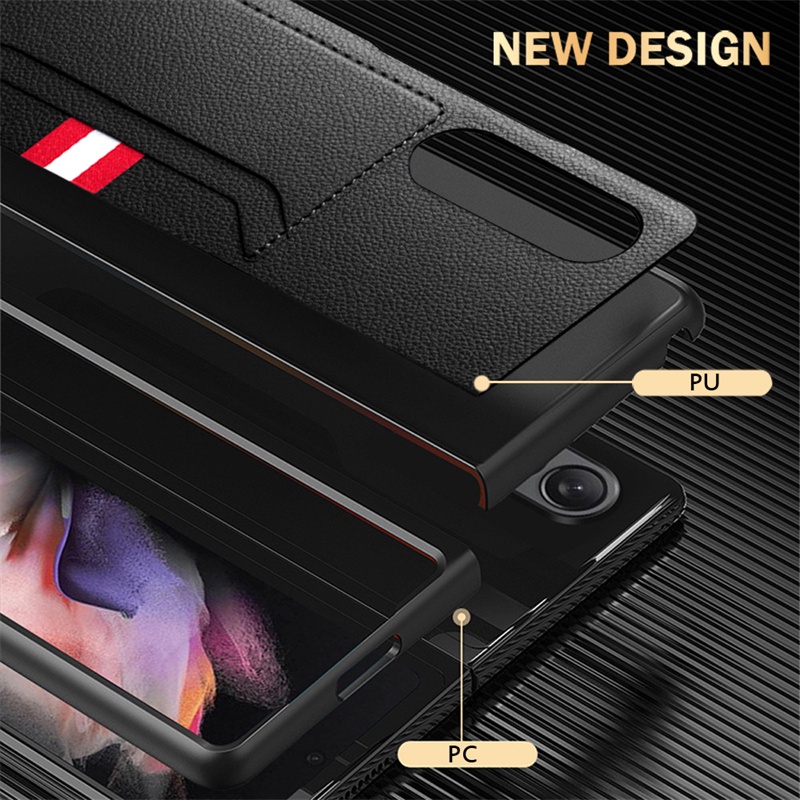 Ốp Điện Thoại Chống Sốc Có Ngăn Đựng Thẻ Hai Mặt Cho Samsung Z Fold 3
