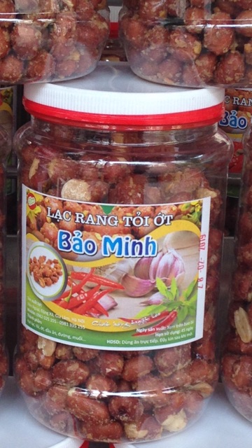 Đậu phộng rang tỏi ớt chính hiệu Bảo Minh, nhậu siêu ngon, đặc sản thủ đô Hà Nội (hộp 250 gam)