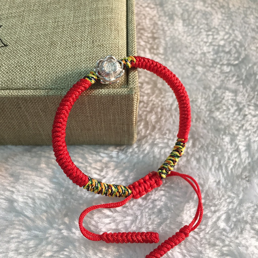 Vòng tay dây đỏ may mắn mix bạc 925 VCD38 (01,02,....,09)