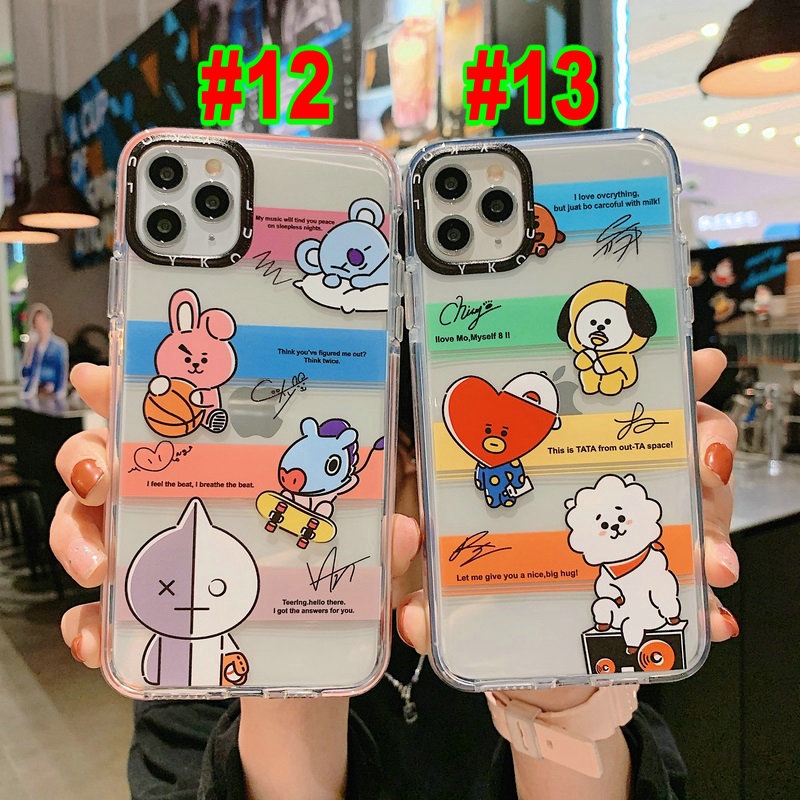 Ốp điện thoại chống rơi in họa tiết BTS BT21 hoạt hình đáng yêu cho IPHONE 11 PRO X XR XS MAX 6 6S 7 8 PLUS