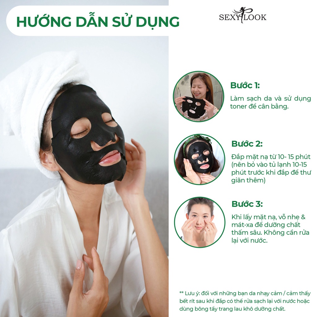 Combo Mặt Nạ Đen Giảm Mụn Trắng Da SEXYLOOK ( 1 hộp Mặt nạ đen hoa hồng x 1 hộp mặt nạ đen hoa cúc )