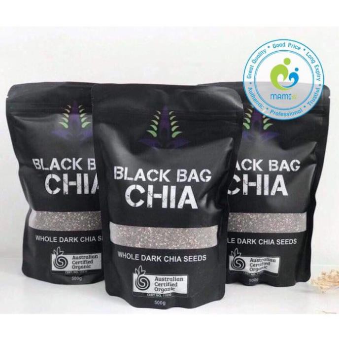 Hạt chia hữu cơ (250g/500g) bổ sung dinh dưỡng cho mọi lứa tuổi Black Bag Chia Seeds, Úc